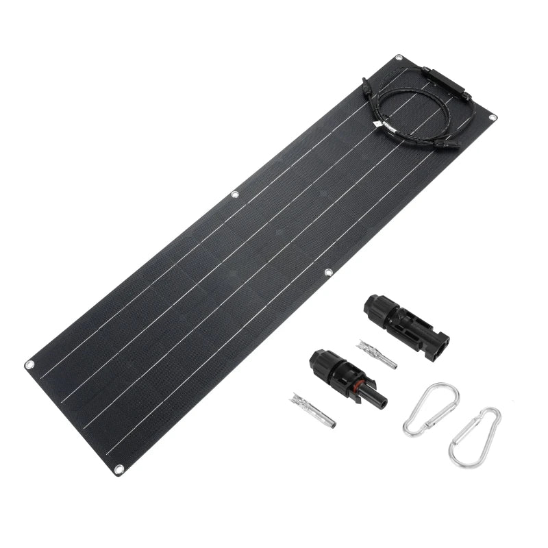 45W 50W 18V ETFE Flexible Monocrystalline Solar Panel Solar Cable Cell Battery System Kit for Marine Camping Boat RV Charging