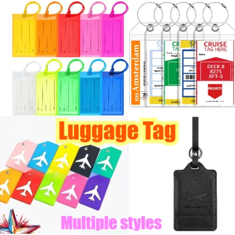 Portable Luggage Tag Durable Suitcase Address Label Baggage Boarding Bag Tag Anti Loss Pendants Travel Accessory Multiple Style