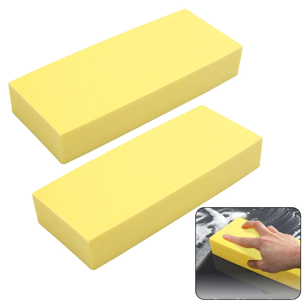 2Pcs PVA Water Absorbing Sponge Foam Block Washing Cleaning Tool For Car Gently Rub The Sponge Over Dirt, Smudges, And Scuff Mar