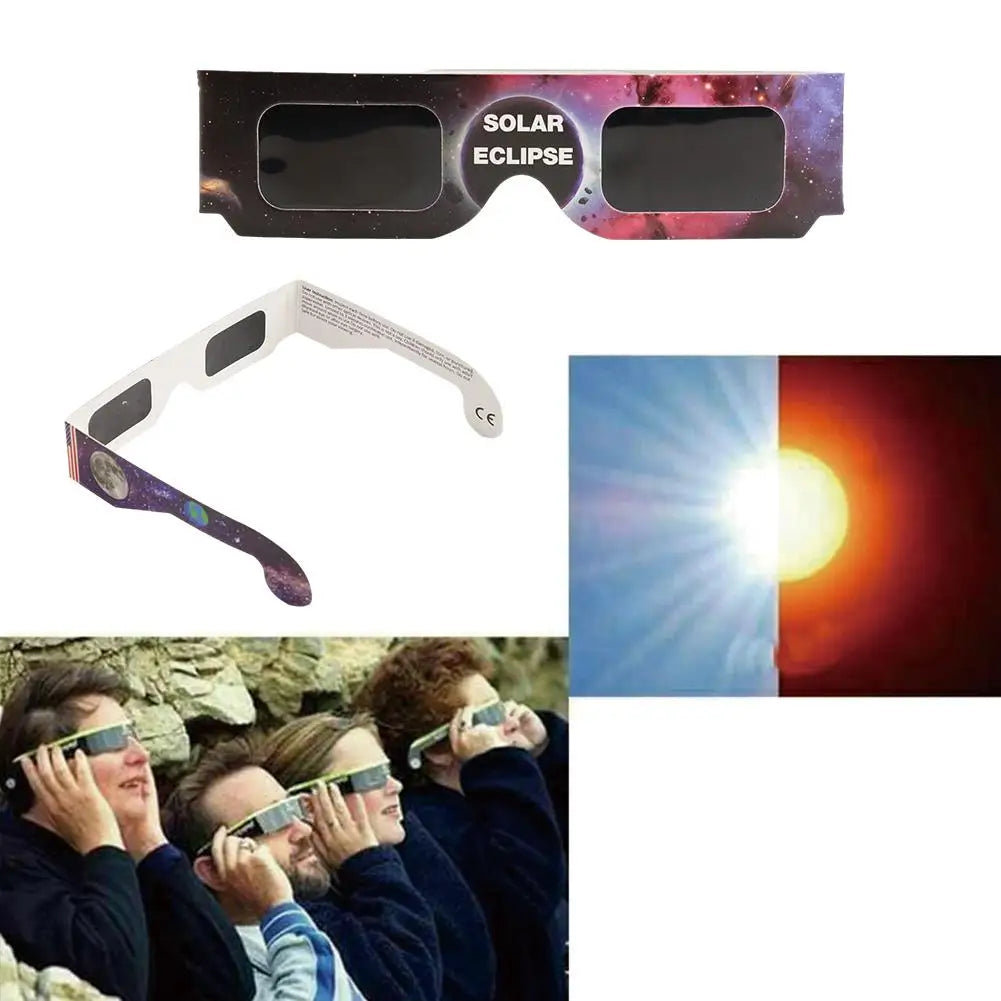 1/10/50Pcs Paper Solar Eclipse Glasses Safe for Direct Sun Viewing, CE & ISO Certified for Total & Partial Eclipse Observatios