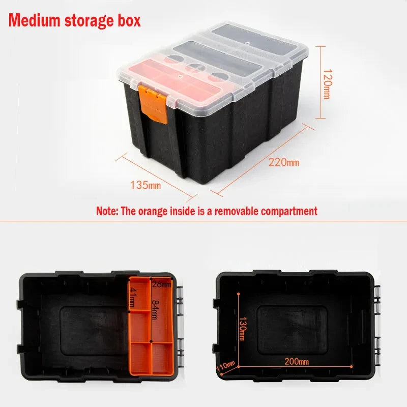 Plastics Tool Box Screw Nail Nut Bolts Carry Case Hand Tools Storage Boxes