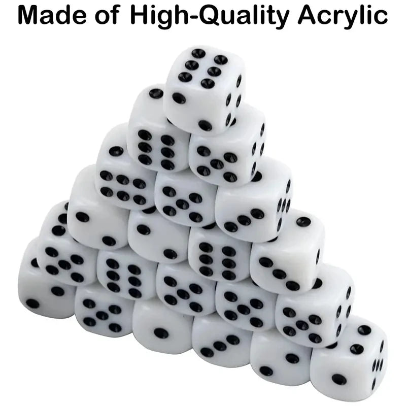 100Pcs/Lot 14/16mm Drinking Dice Acrylic Black Round Corner Hexahedron Dice Club Party Table Playing Games RPG Dice Set