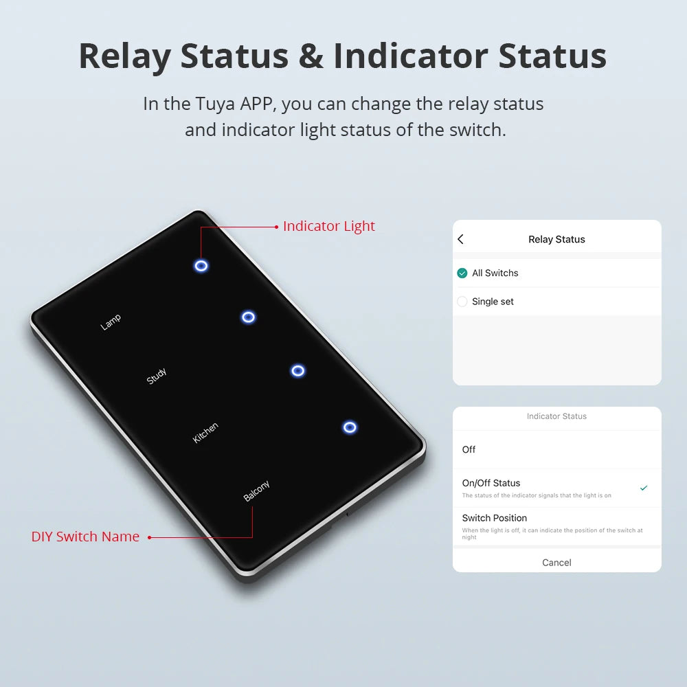 1234 Gang US Smart Zigbee Switch with Sensitive Touch Panel Work with Tuya Smart Life APP Remote Control Alexa Google Home Voice