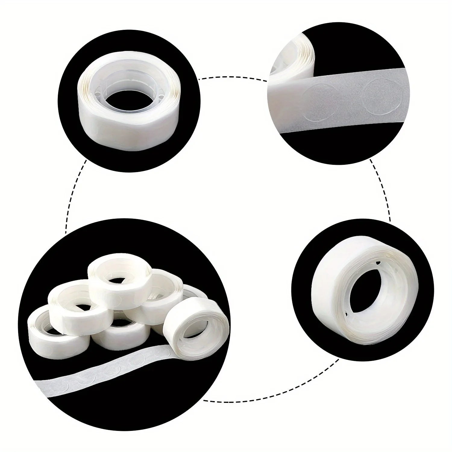 Reusable Silicone Adhesive Dots for Wall Decor-Strong Clear Double Sided Sticky Dots Removable for Photos,Posters,Party Balloons