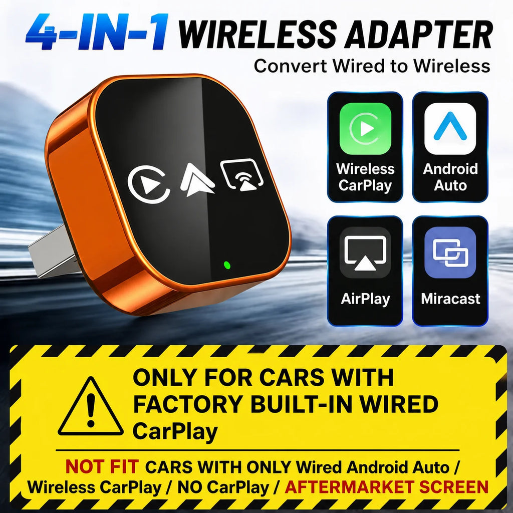 2026 4 in 1 Carplay Android Auto Wireless Adapter Smart AI Box Car OEM Wired To Wireless USB Dongle For Car with Wired Carplay
