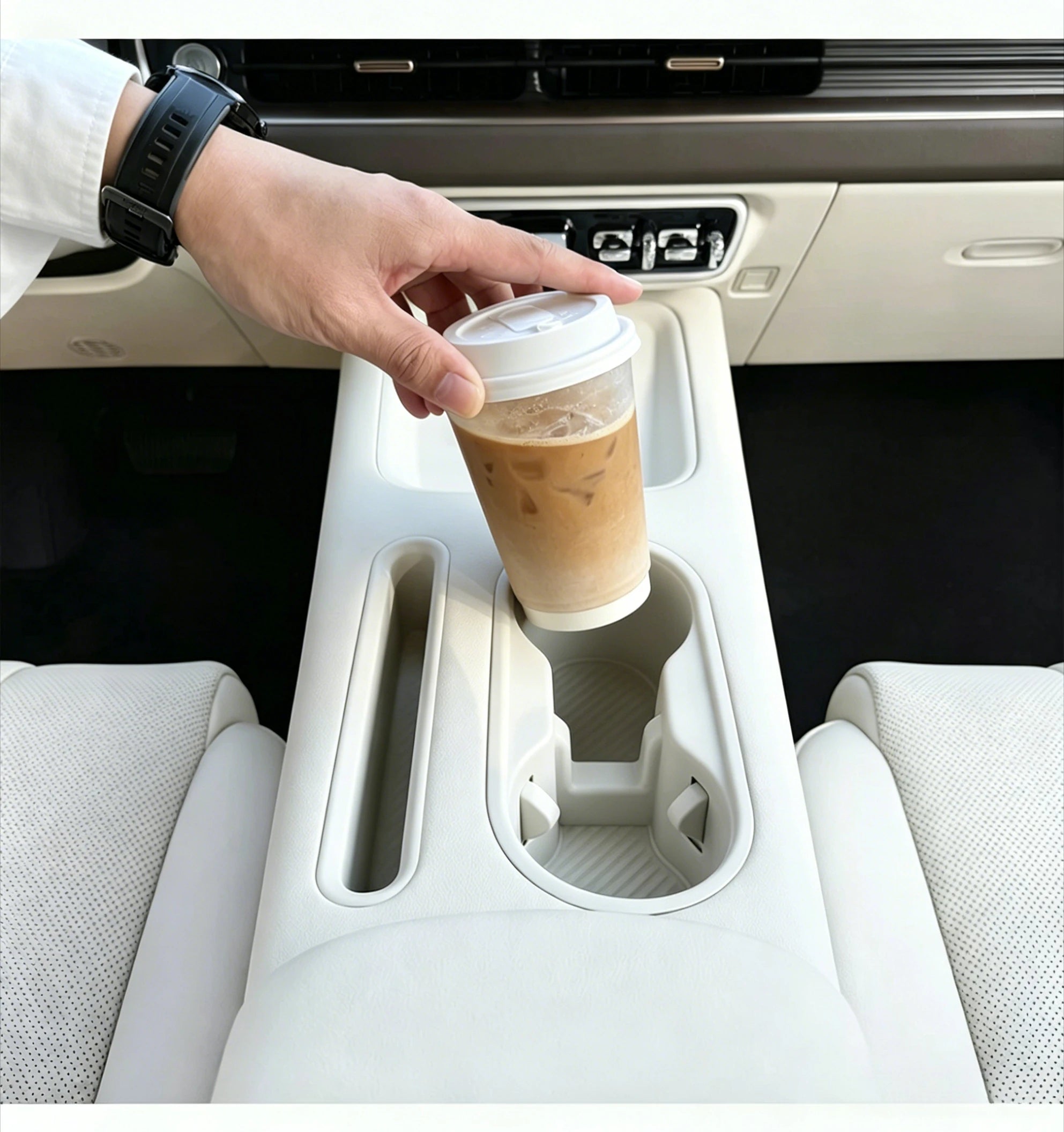 Car Center Console Storage Box Silicone Cup Holder TPE Mobile Phone Slot for Ora 5 2026 Model Interior Protection Accessories
