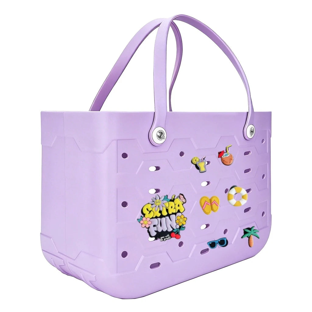 XL Extra Large Beach Bag EVA Rubber Waterproof Beach Travel Picnic Storage Basket Women Shopping Handbag Sac Jelly Tote Bag