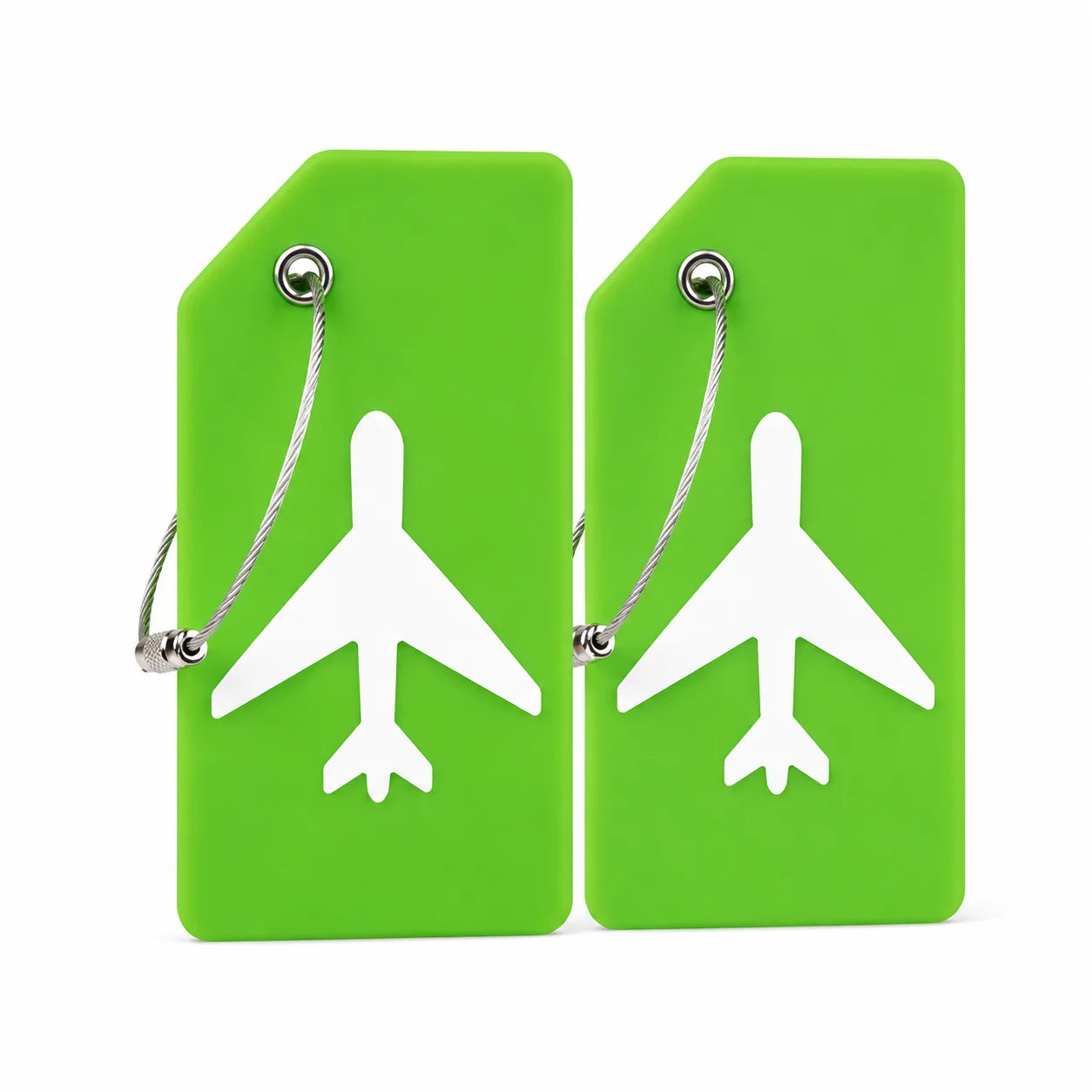 2/5PCS Silicone Travel Luggage Tag Airplane Design Suitcase Bag Identifier Bright Color with Steel Wire Loop Name Card Daily Use