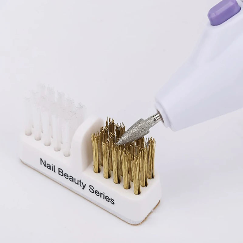 Portable Nail Drill Bit Cleaning Brush For Electric Manicure Machine Drills