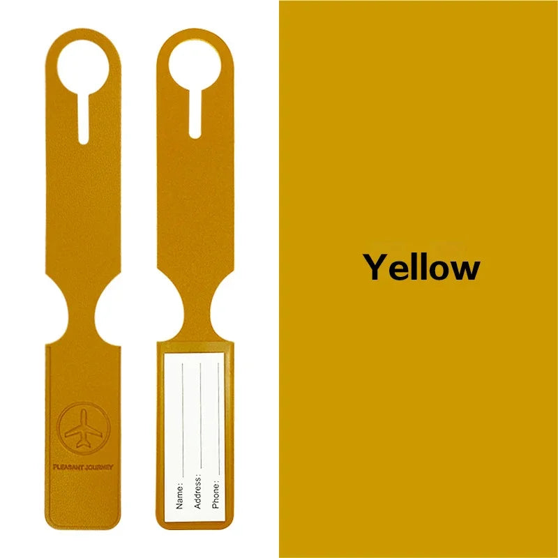 Long-Strap Durable PU Luggage Tag for Air Travel – Quick Baggage Identification, Writeable ID Card Slot & Tear-Resistant Design