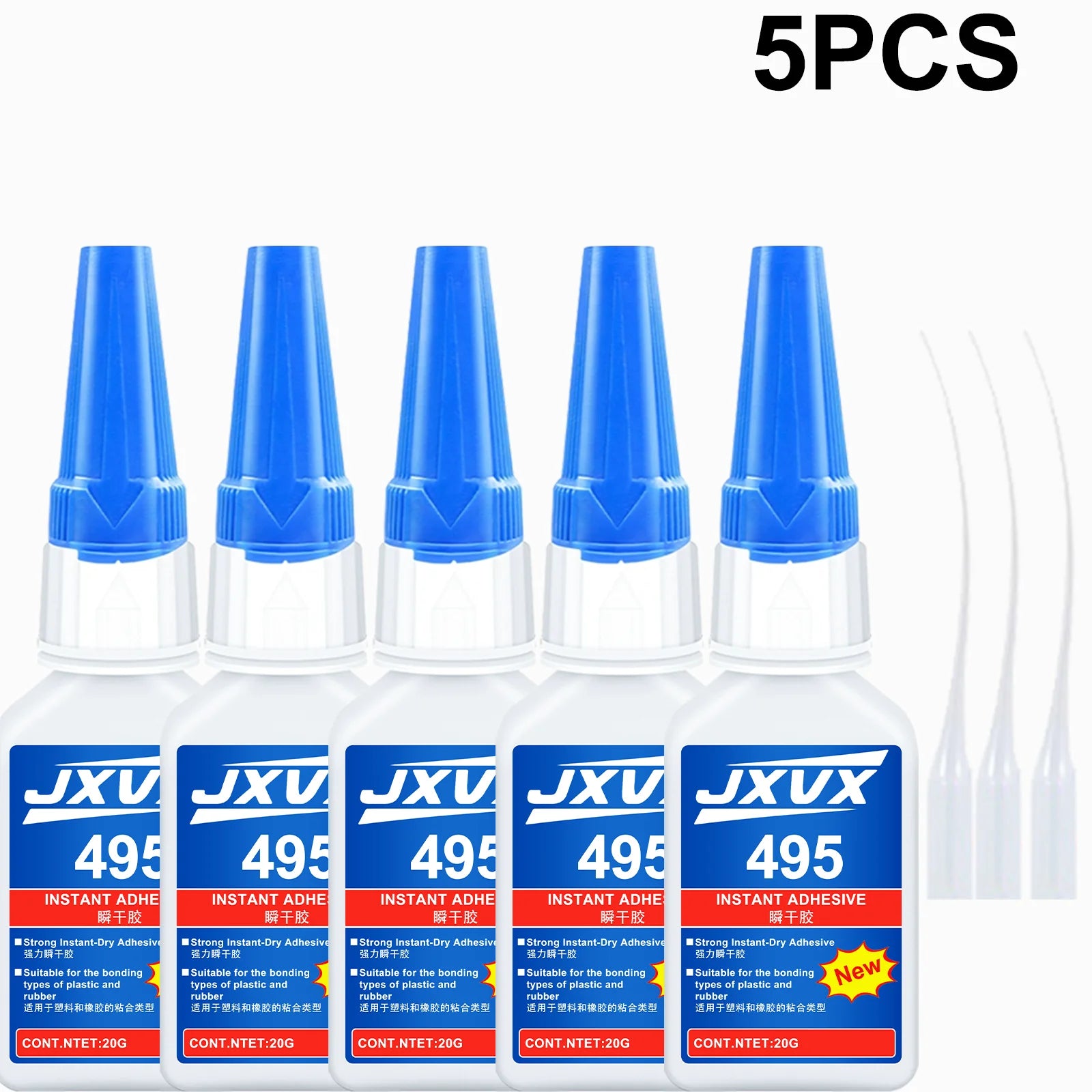 10 Pieces Jxvx 495 Instant Adhesive Super Glue 20g Quick Drying Transparent Multipurpose Metal Plastic Rubber DIY