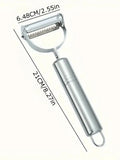 1 piece of stainless steel peeler and slicer, multi-functional potato peeler and fruit/vegetable slicer, manual food processor, heavy-duty durable kitchen tool, essential gadget for Thanksgiving and Christmas