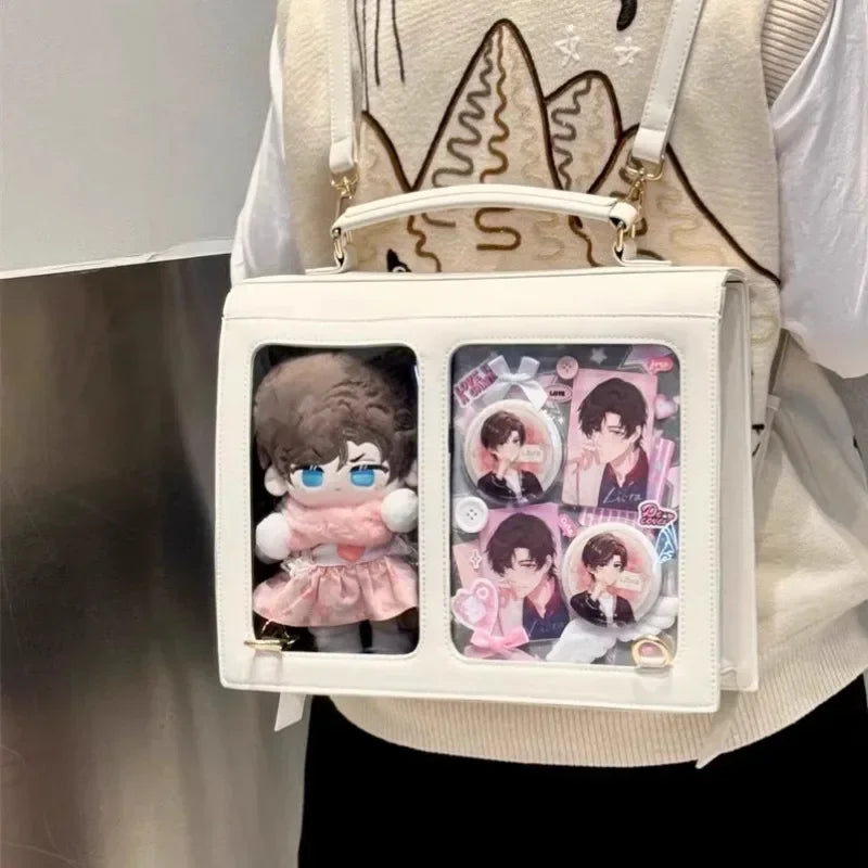Y2K Cute Sweet Trend Ita Bag Popular Transparent Shoulder Crossbody Bag for Women Japanese High School Ulzzang Student Backpack