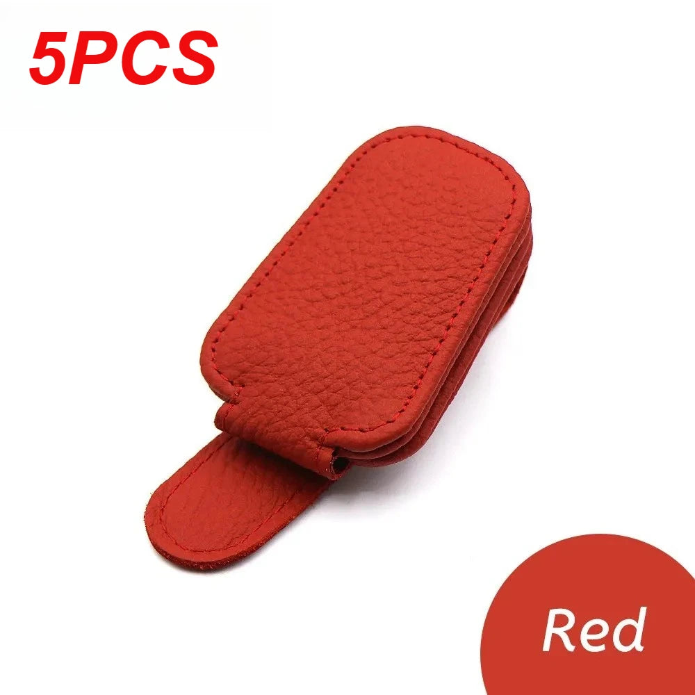 Sunglass Holder for Car Visor Sunglasses Clip Magnetic Leather Glasses Eyeglass Holder Truck Interior Car Accessories Black/1PCS