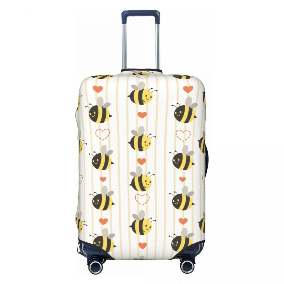 Honeycomb With Bees Suitcase Cover Elastic Cute Honey Bumblebee Luggage Protective Covers for 18-32 inch