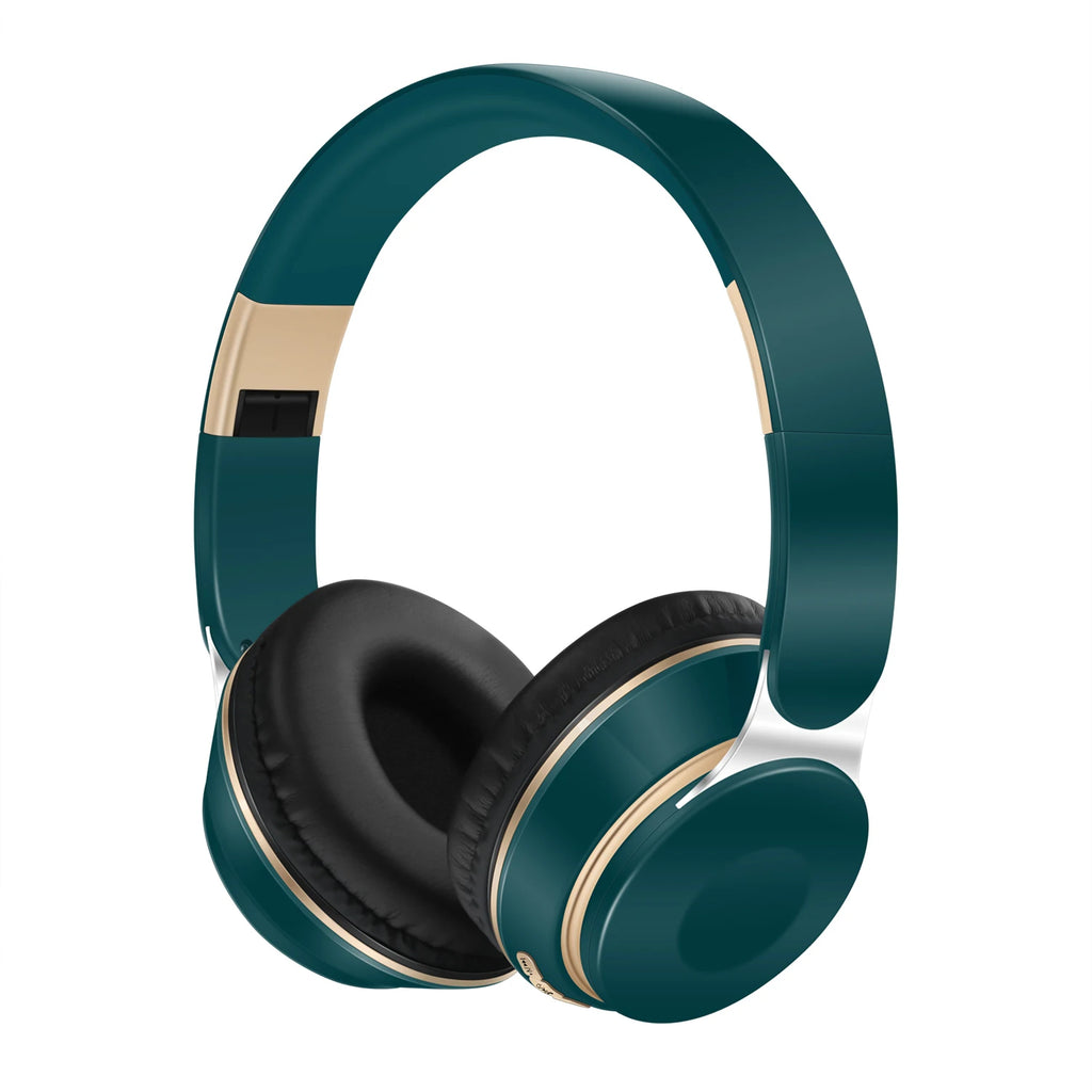 Earphones Wireless Bluetooth Headphones Stereo Headband with SD Card Slot And Mic for Android IOS Tablet - Student Gift