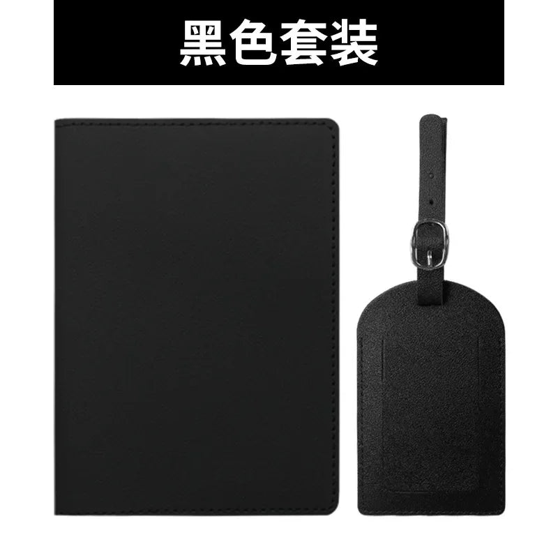 Travel PU Passport Cover Luggage Tags Wedding  Party Bussiness Gift Ticket Holder Passport Holder Case Travel Accessories Set