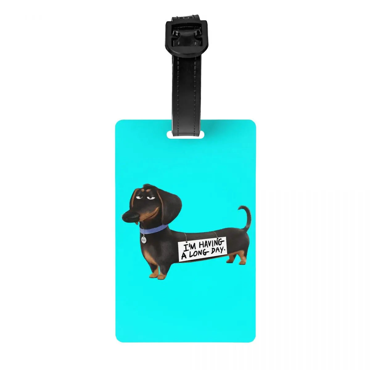 Custom Cute Dachshund Sausage Dog Luggage Tag With Name Card Puppy Animal Privacy Cover ID Label for Travel Bag Suitcase