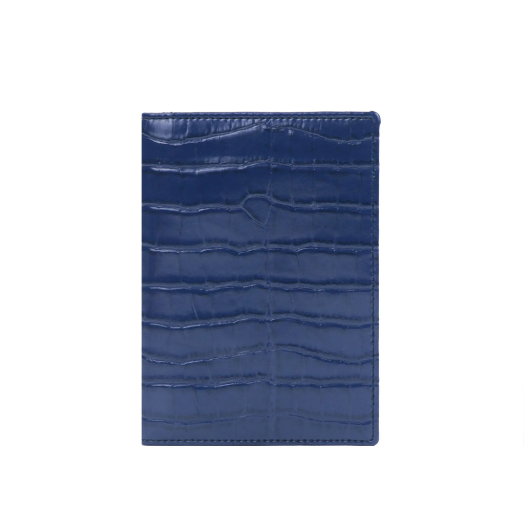 Custom Letters Embossed Crocodile Leather Passport Holder Cover Men Business Travel Passport Wallet