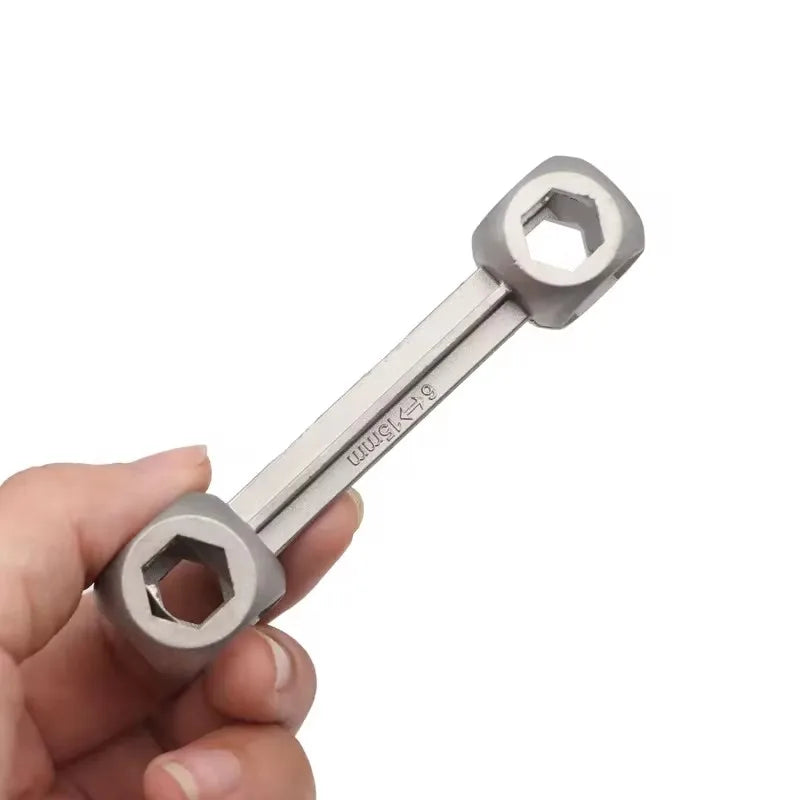 Mini Portable 10-in-1 Hexagonal Metal Bone Wrench Tool High-Quality Multi-Purpose Wrench for 6-15 mm Inner Hole Bicycle Repair