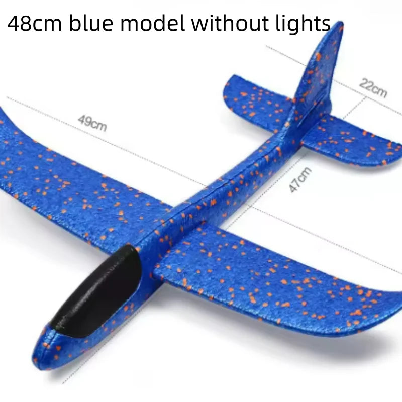 48cmFoam Aircraft Toy Hand Throw Flight Glider Aircraft Airplane DIY Model Toy Throwing Roundabout Airplane Kid Gifts