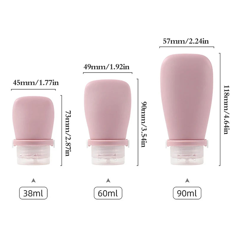 30/60/90ml Silicone Travel Bottles Leak Proof Squeezable Refillable Containers Cosmetic Tube For Lotion Soap Liquids Bottling