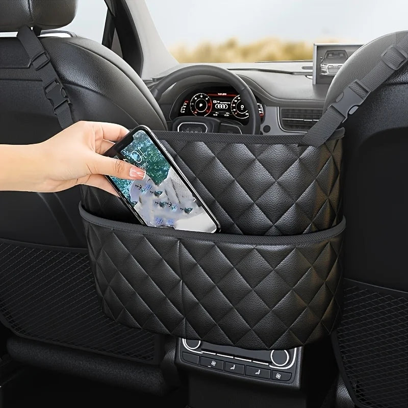 1pc Large Capacity Car Seat Back Organize- Storage Mesh Bag with Hanging Mount, Lightweight Auto Interior Accessory Organizer
