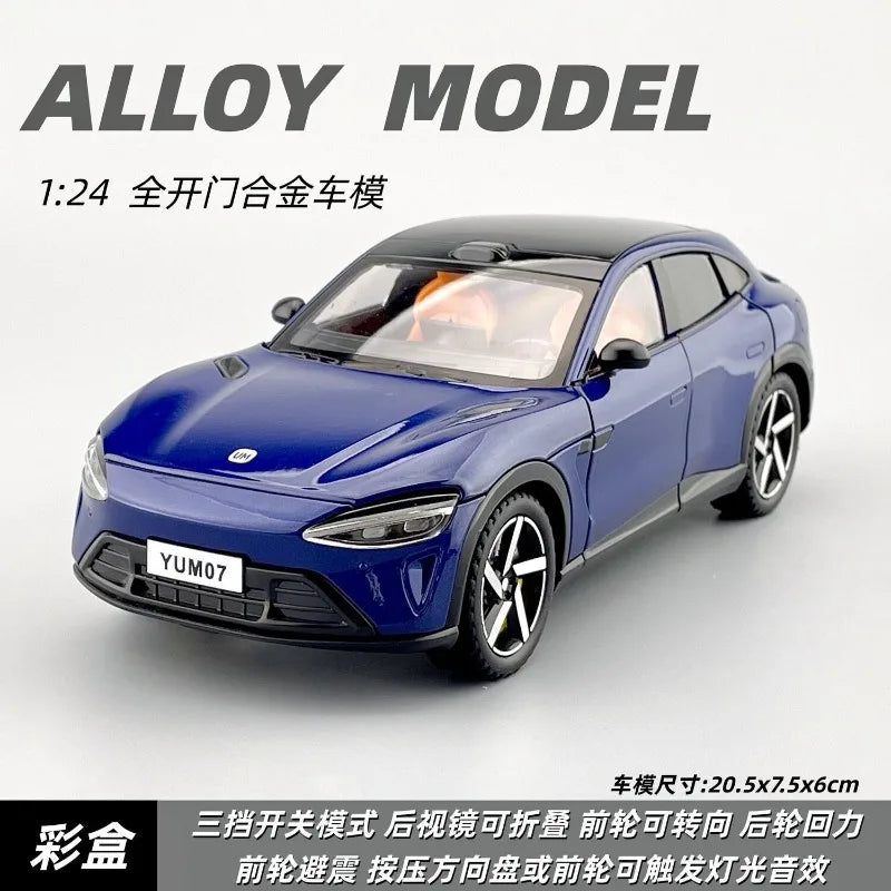 Alloy Diecast X YU7 Model 1:24 New Energy Crossover Vehicle with Detailed Interior for Collection Birthday Gift Home Decoration