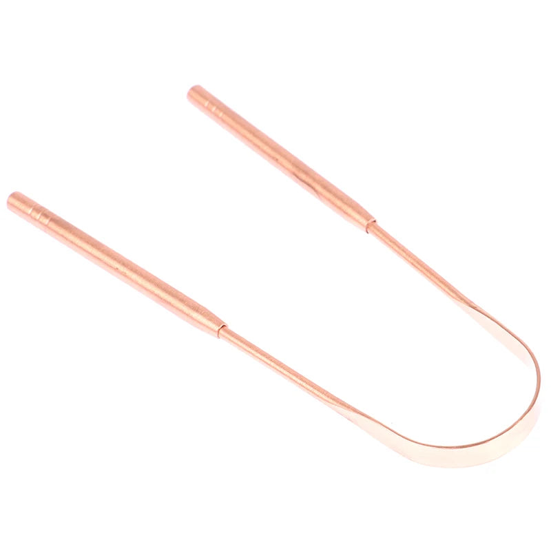 1Pc Copper Tongue Scraper Cleaner Scraper  Toothbrush Dental Oral Care Hygiene Health Care Tool For Men Women