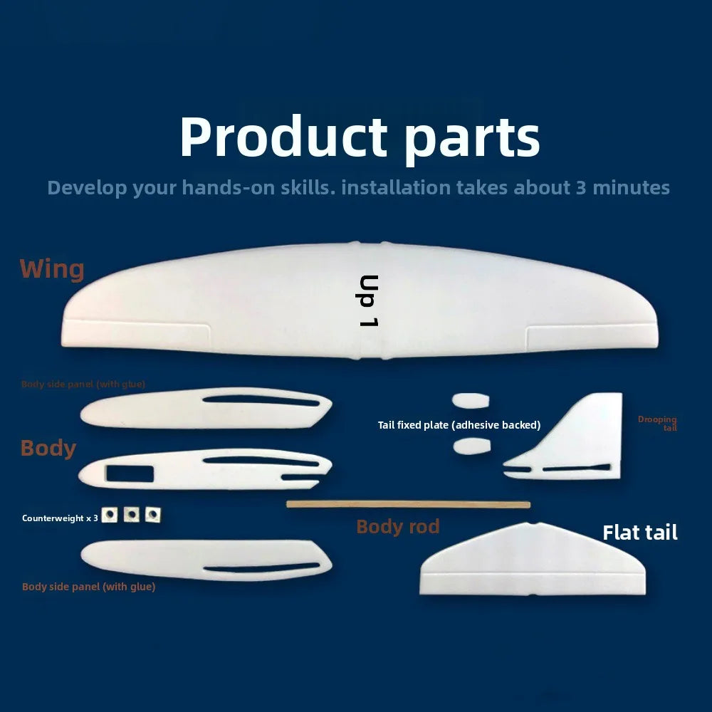 High Quality PP Foam Double Wing Airplane Popular Ligthweight Glider Hand Throw Plane Red&Blue Fixed Wing Glider for Outdoor