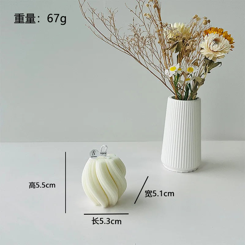Nordic Minimalist White Scented Candle Atmosphere Home Decor Wedding Arrangement Cylinder Geometric Shape Fragrance Candle