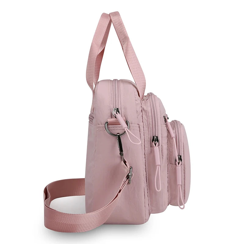 Messenger Shoulder Bag for Women, Wrinkle Resistant Nylon Square Purse, Thickened Multi Layer Large CapacityFor Daily Casual Use