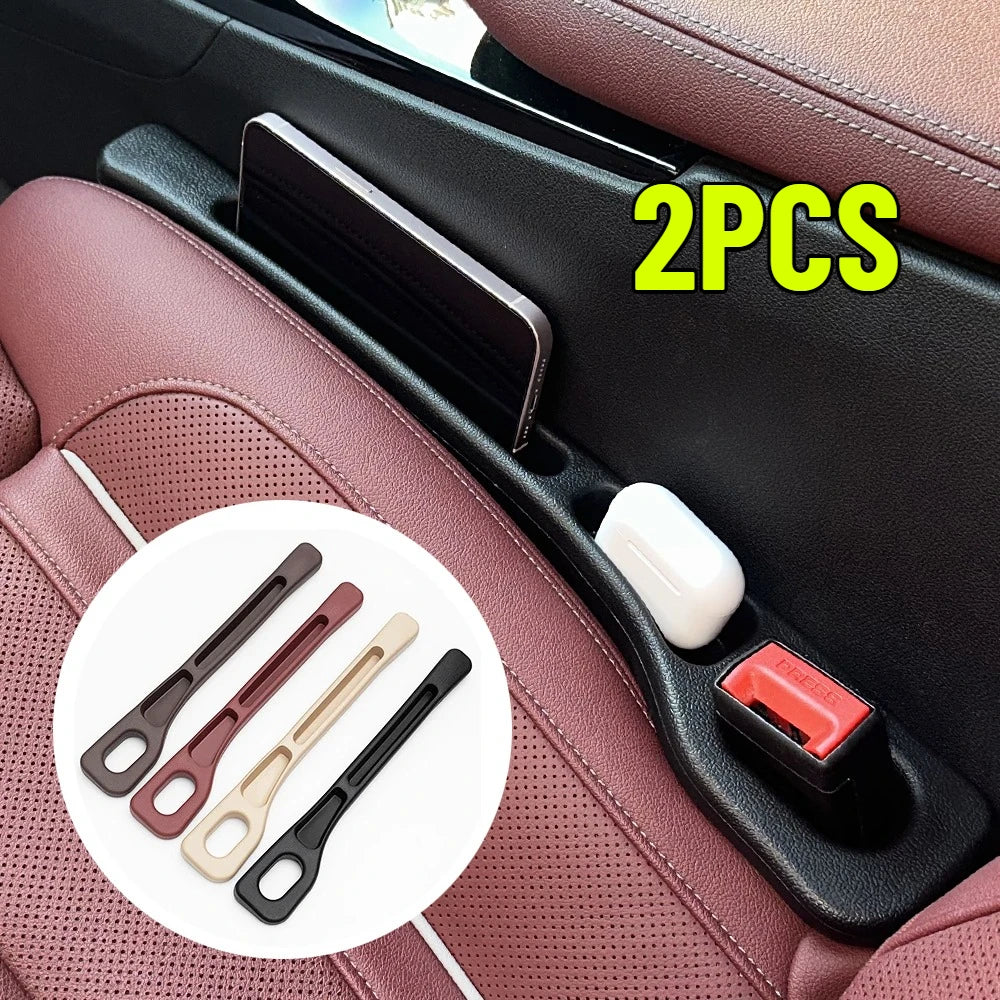 2pcs Car Seat Gap Filler Organizer Universal Fit Sedan SUV Truck Soft Elastic Multi-Pocket Anti-Loss Leakproof Interior Storage