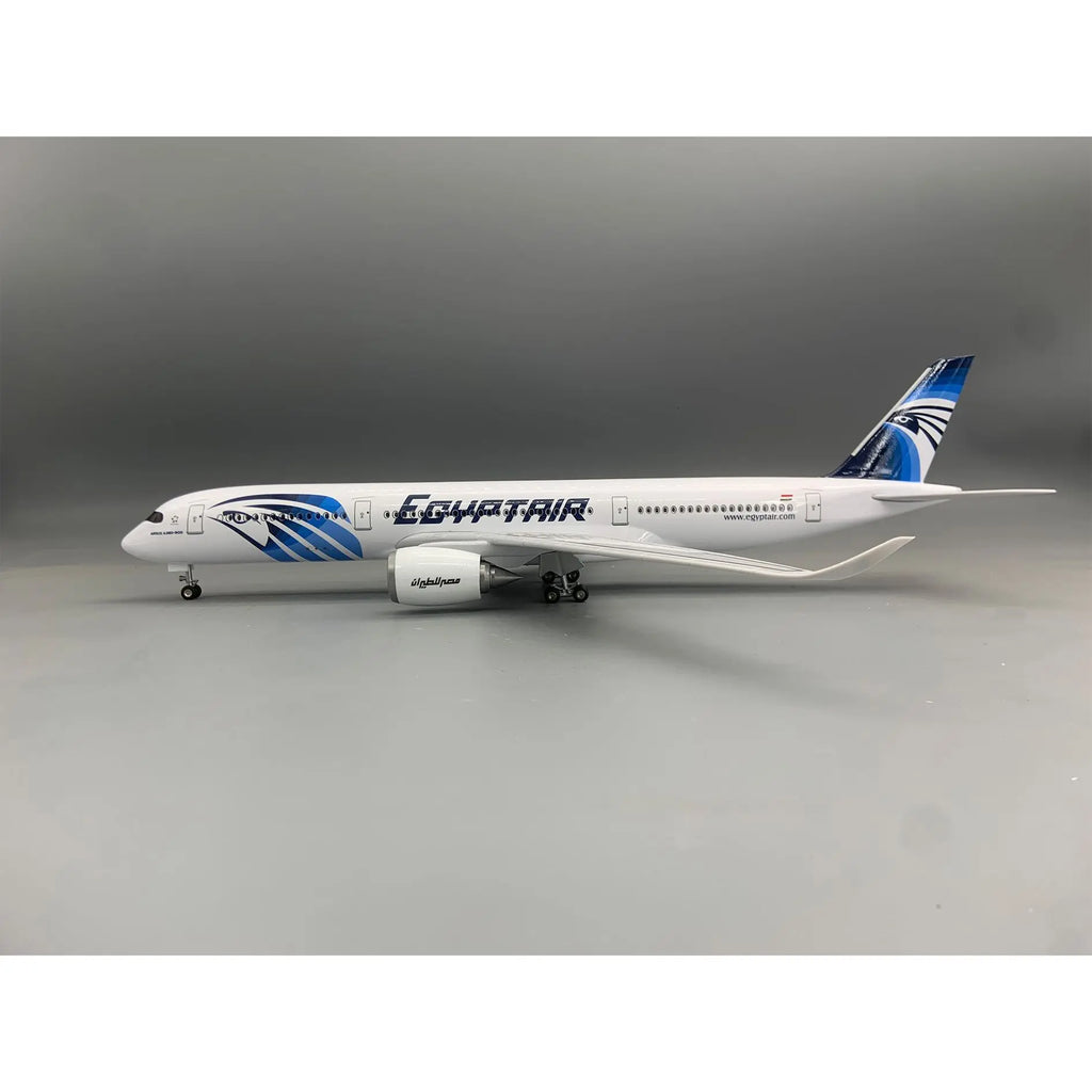 EgyptAir A350 Model with LED Lights and Rolling Wheels Static Aviation Display Gift for Collectors and Hobbyists