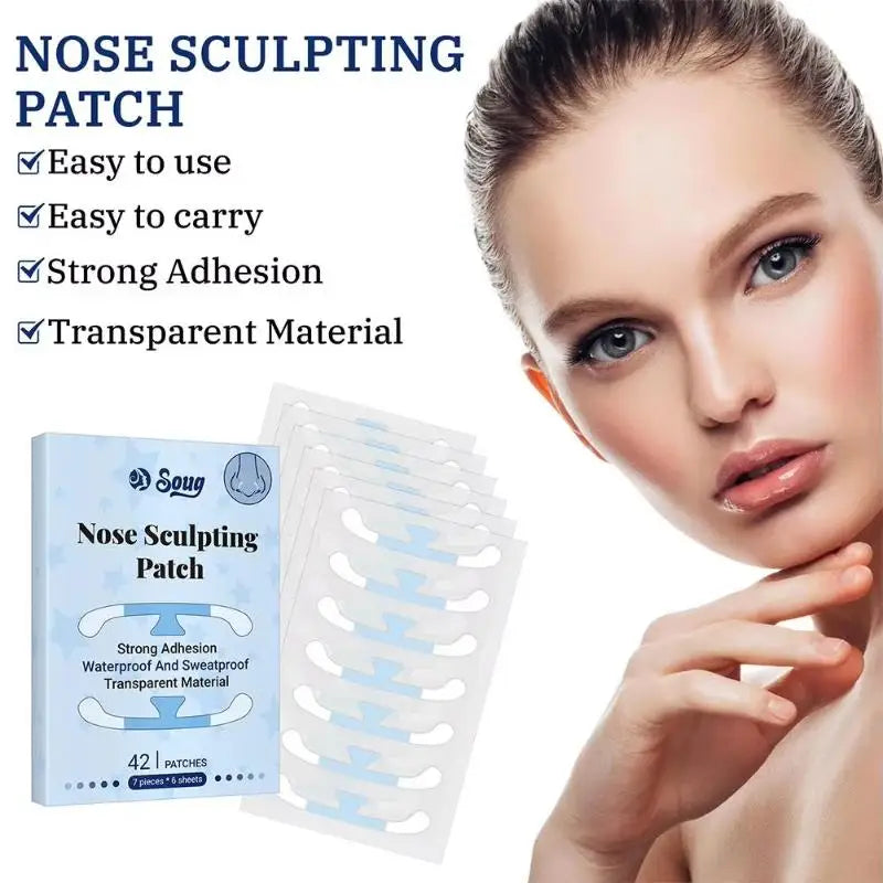 42Pcs Invisible Nose Shrink Patch Shrinking Nose Wing Stickers For Cosplay Special Nose Shrink Beauty Strips Nose Shaper Lifting