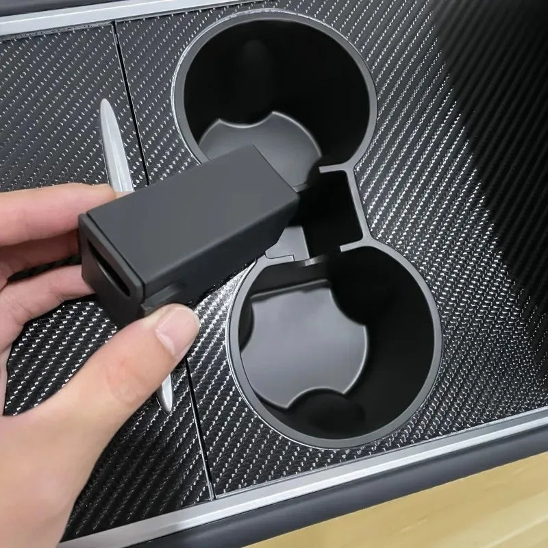 Car Cup Holder for Tesla Model Y L Juniper Center Console Cup Mat TPE Water Bottle Holder Model 3 Highland Standard Accessories