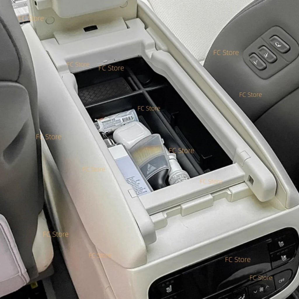 For IONIQ 9 2025 Center Console Organizer Box Armrest Box Car Interior Storage Box Anti-slip Silicone Mat Organizer Insert