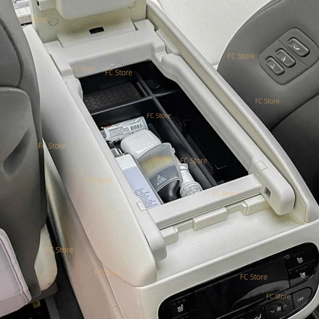 For IONIQ 9 2025 Center Console Organizer Box Armrest Box Car Interior Storage Box Anti-slip Silicone Mat Organizer Insert