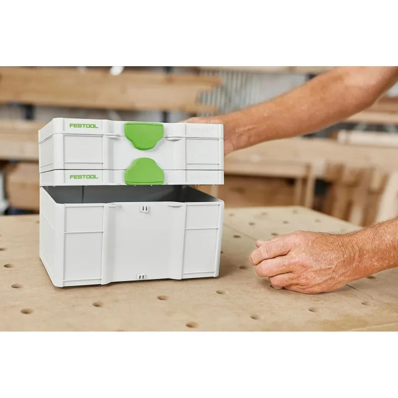 FESTOOL 577818 Systainer³ SYS3 S 147 Mini T-LOC Stackable Tool Storage Case, Portable and Categorized Storage Box