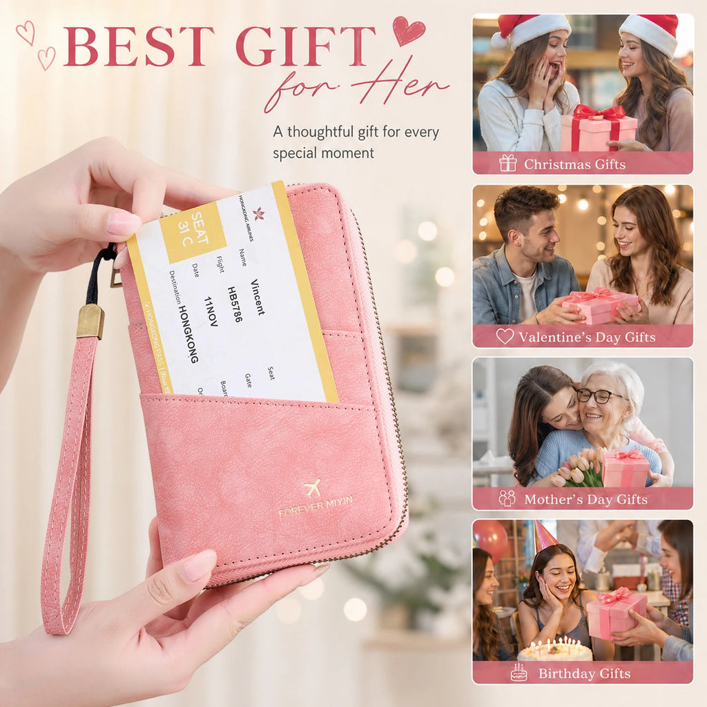 Travel Wallet Passport Credit Card Holder Organizer Cash Holder Document Bag Multifunction Purse Travel Pack Clutch Storage Bag