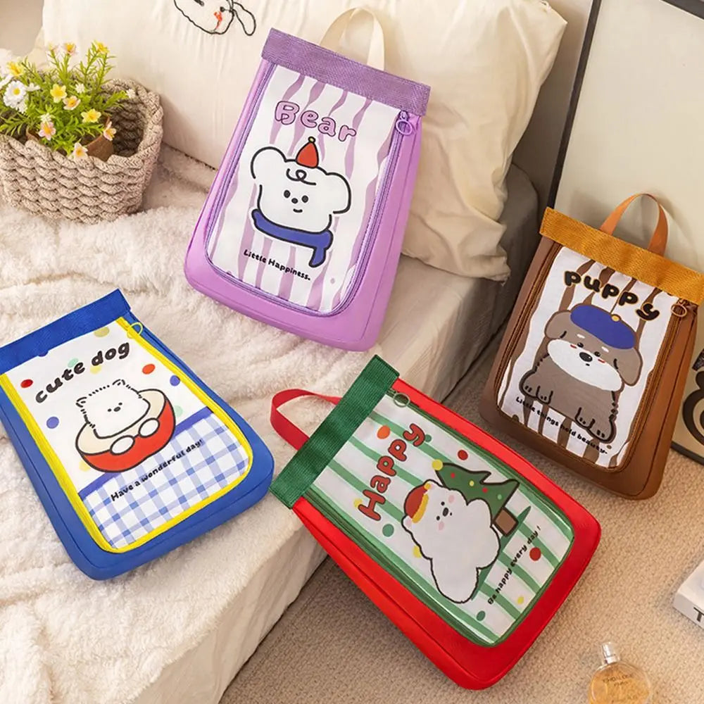 Convenient Double Layer Shoe Bag Cartoon Animal Separate Shoe Storage Bag Handheld Waterproof Travel Shoe Bag Shoe Protection