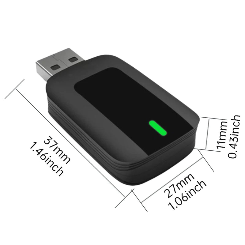 TrolinkTek Wireless CarPlay Dongle, Wired to Wireless USB Adapter Plug and Play, Auto Reconnect, Low Latency with 5GHz WiFi Bluetooth, Support Siri Steering Control for Cars with Factory Wired Apple CarPlay