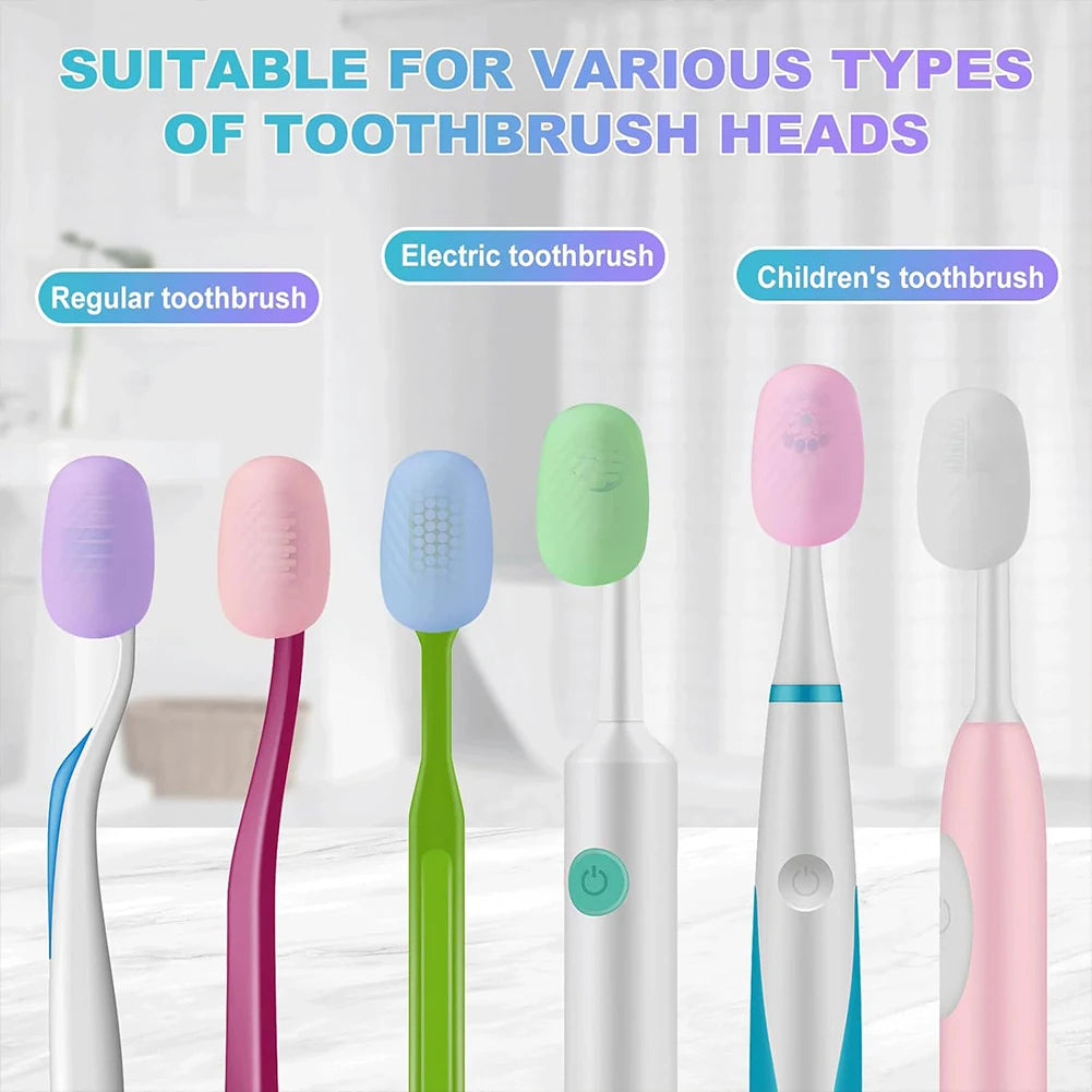6Pcs Silicone Toothbrush Covers  Toothbrush Caps Reusable Toothbrush Covers Caps for Electric & Manual Toothbrush Heads
