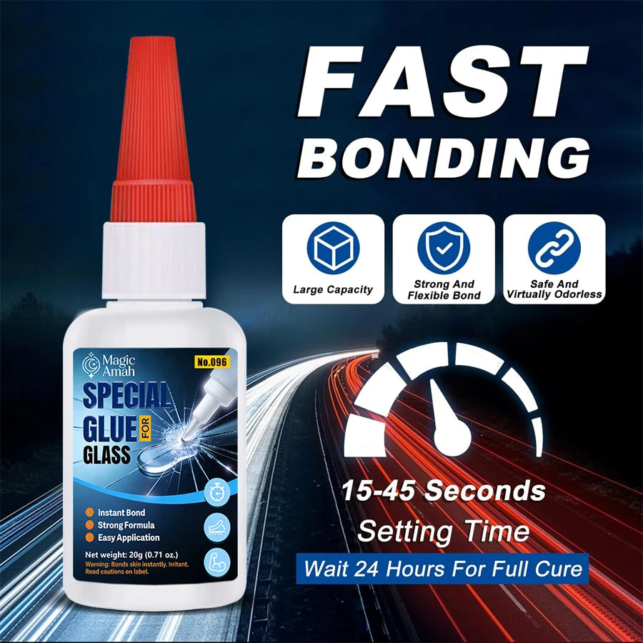 1-3Pcs CA Instant Glass Glue – Low Cost,Strong, Quick-Dry, Clear Waterproof Adhesive for Glass, Windows & Mirrors