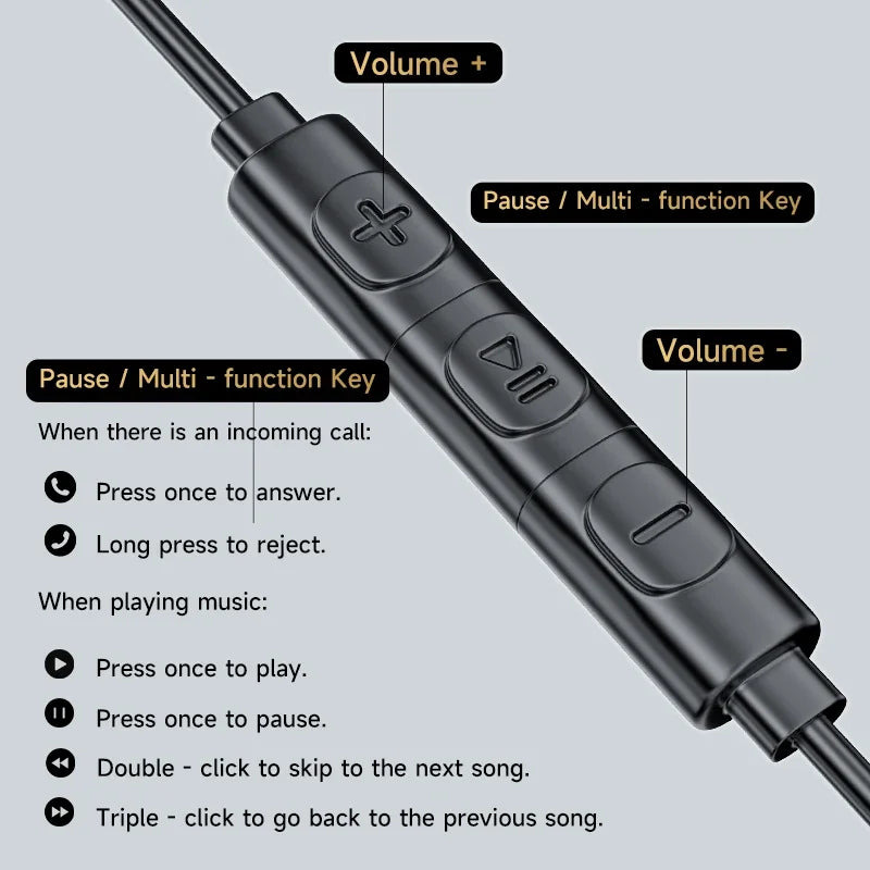YTOM A13 TYPE C 3.5mm Wired Earphone Open Ear Headphones Bass Stereo Game Music Earplugs Noice Cancelling earbuds PK AK6 EDX