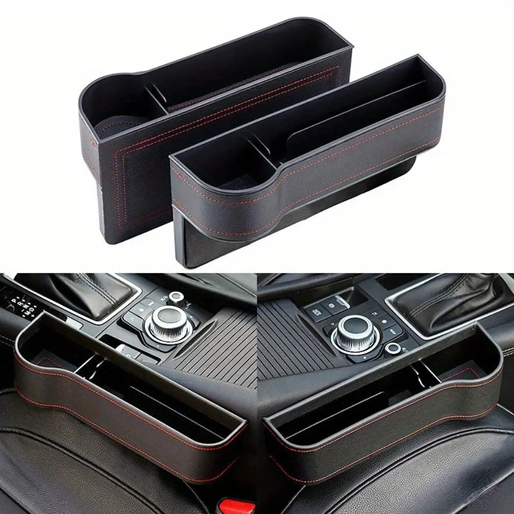 PU Leather Car Seat Gap Filler Storage Box Large Capacity Durable Auto Seat Slit Card Pocket Multifunction Car Crevice Pocket