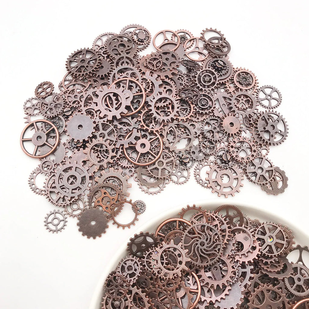 1 Bag Random Assorted Steampunk Zinc Alloy Gear DIY Pendants, Jewelry Craft Findings & Supplies.