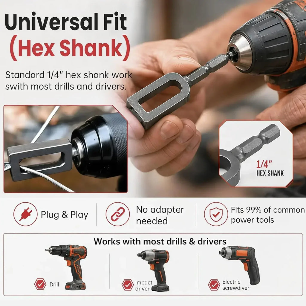 Electric Drill Wire Twisting Tool with 1/4inch Hex Shank Wire Twister for Drill Wire Twister Tool for Construction & Fence