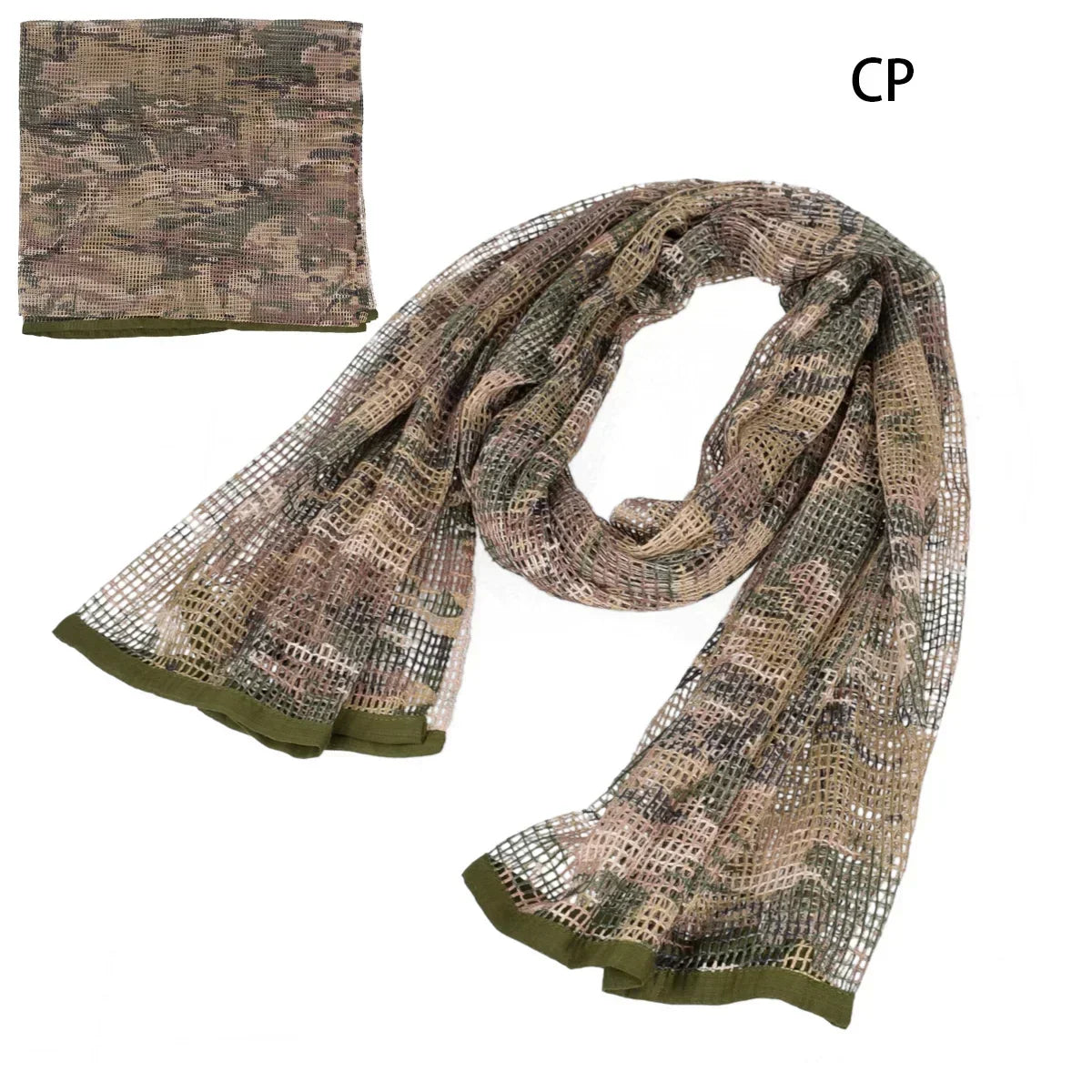 Camouflage Netting Scarf Sniper Veil Camo Mesh Face Scarf Veil Shemagh Head Wrap for Outdoor Camping Hiking Hunting Scarves