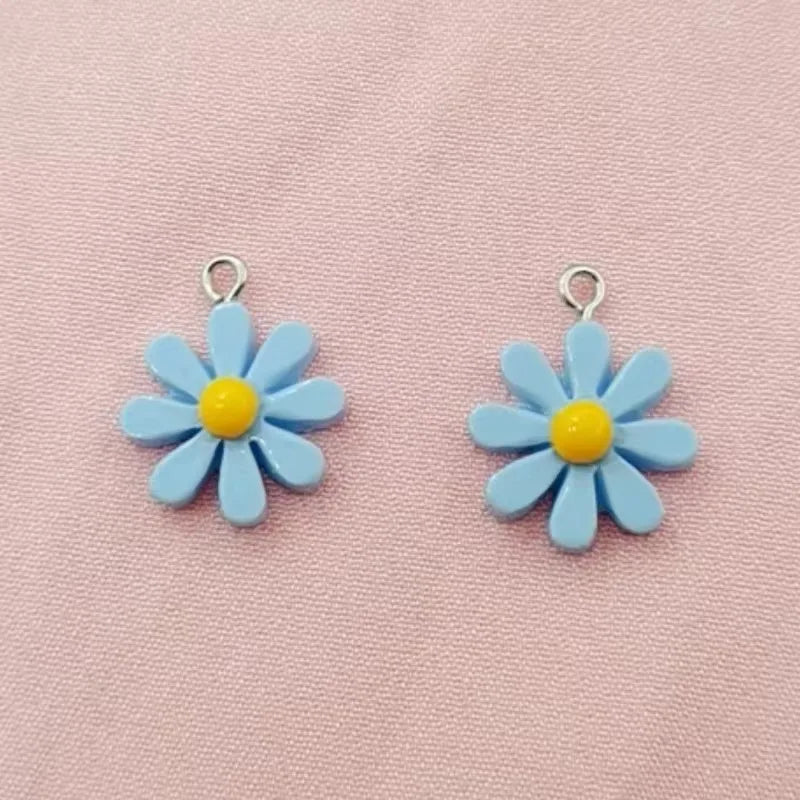 20pcs 17 * 20mm DIY resin acrylic accessories daisy sunflower pendant luggage item bracelet pendant
